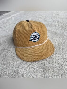 Yellow corduroy Winnipeg Jets hat